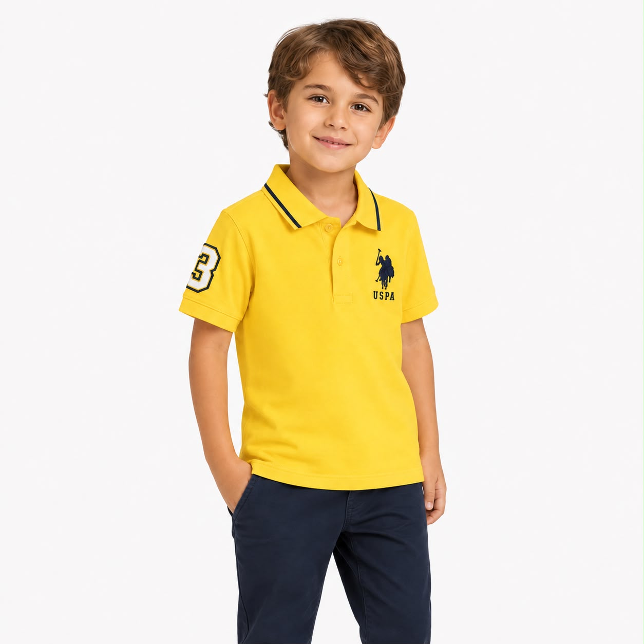 Us Polo Assn Yellow polo shirt for boy