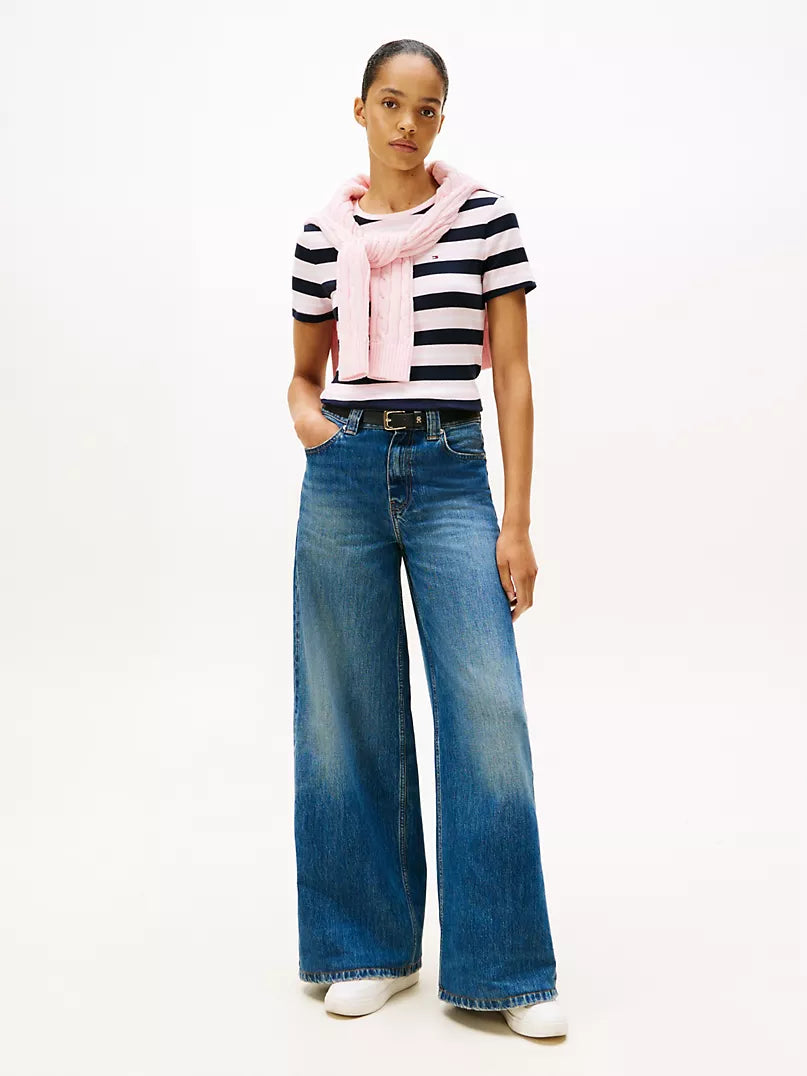 Tommy Hilfiger-Stripe Crewneck T-Shirt