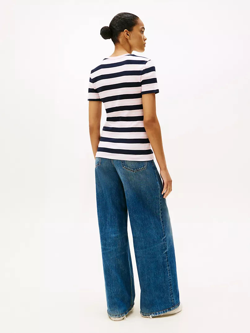 Tommy Hilfiger-Stripe Crewneck T-Shirt