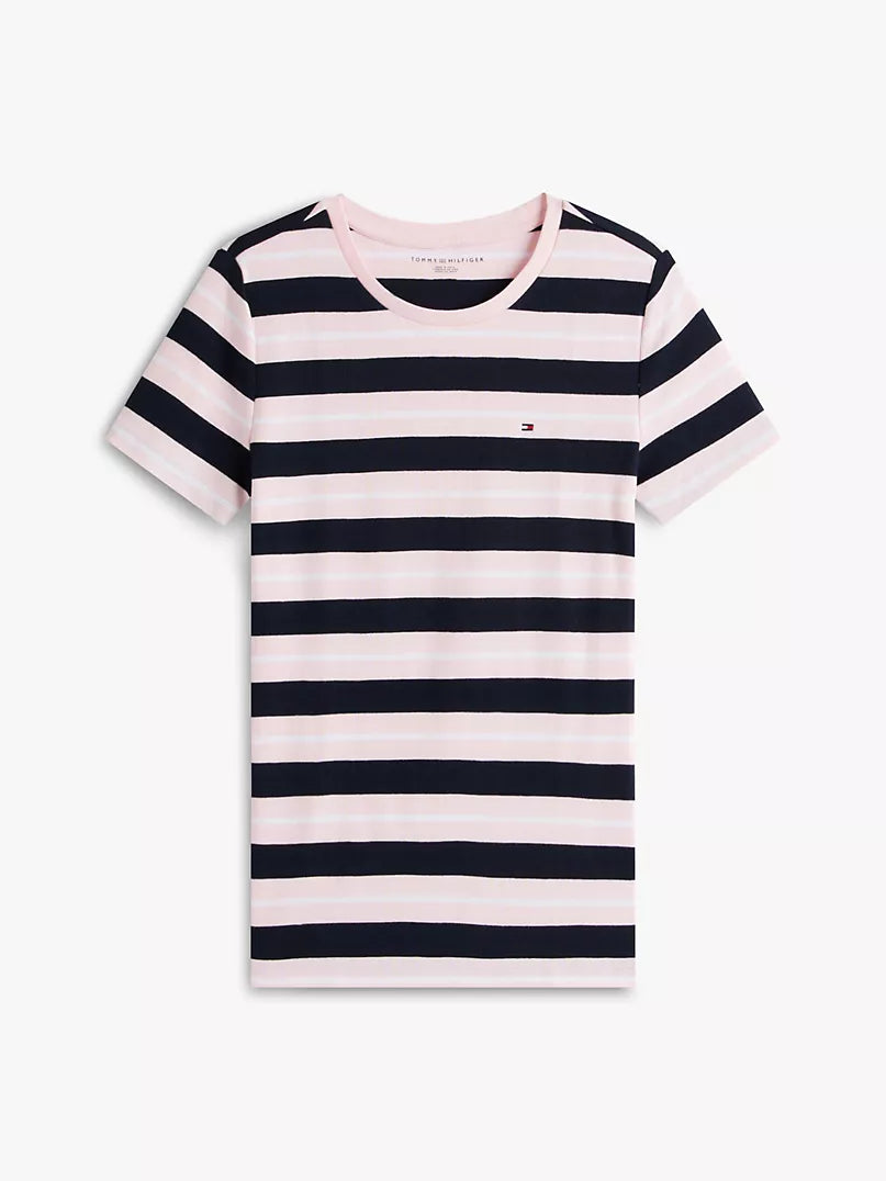 Tommy Hilfiger-Stripe Crewneck T-Shirt