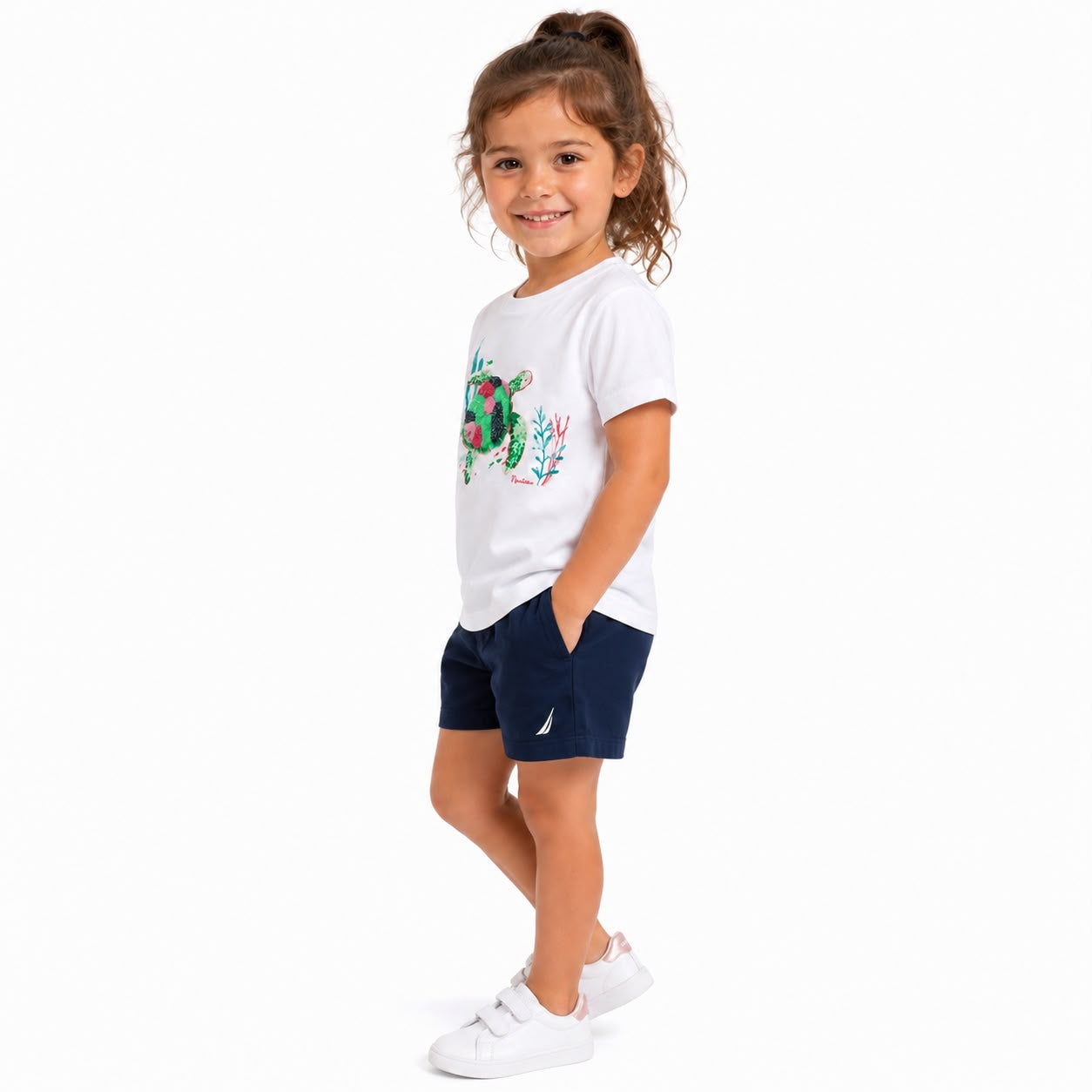 Nautica White short-sleeved t-shirt for girls