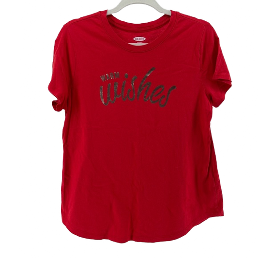 Old Navy Warm Wishes red Christmas Tee Tshirt