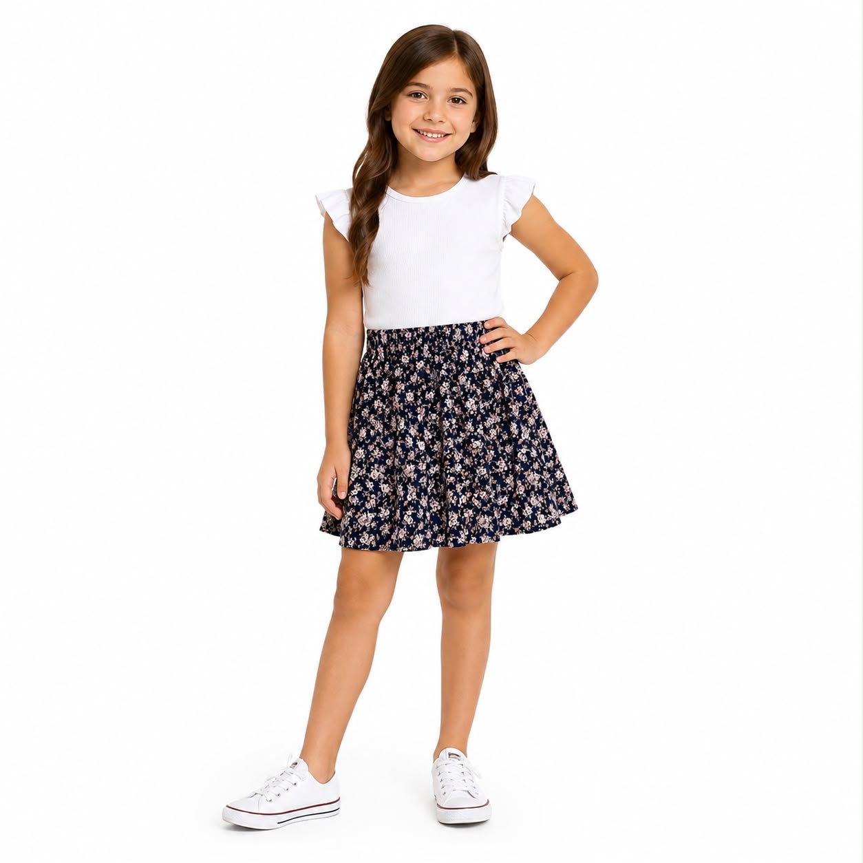 Miss Daisy Short evasé cut skirt