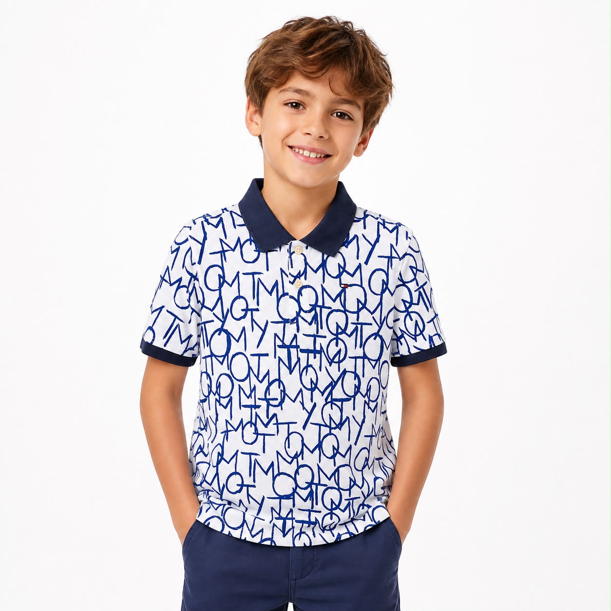 Tommy Hilfiger Brand Print Polo T-Shirt