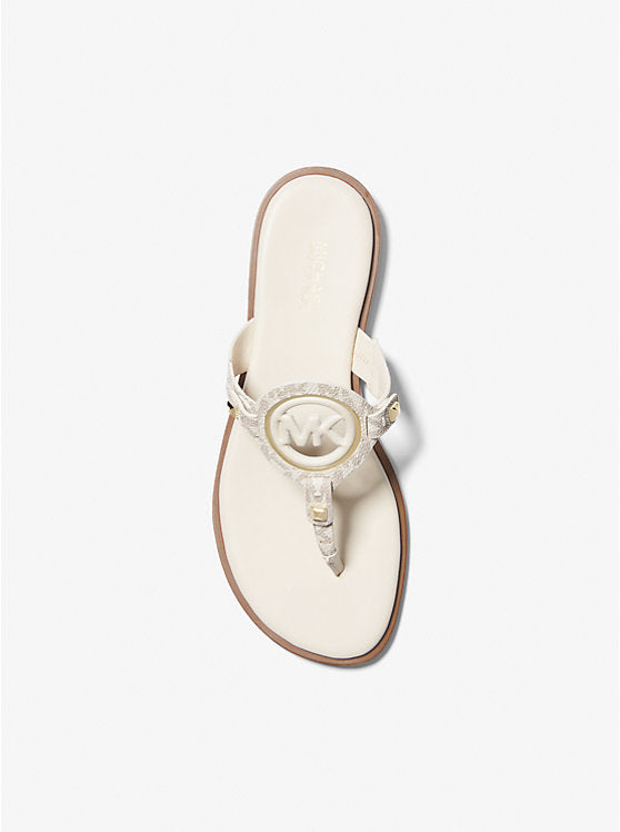 Michael Kors Aubrey Cutout Leather T-Strap Sandal