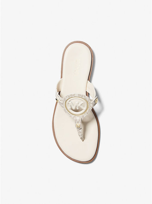 Michael Kors Aubrey Cutout Leather T-Strap Sandal