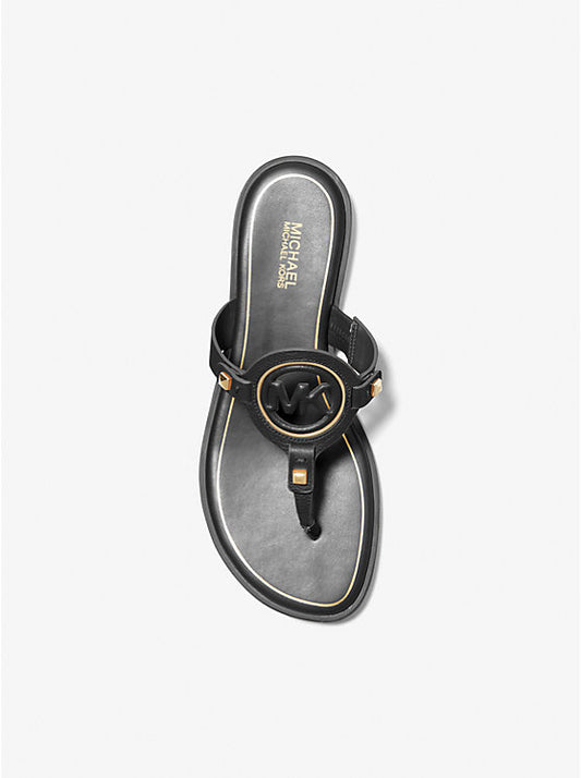 Michael Kors Aubrey Cutout Leather T-Strap Sandal