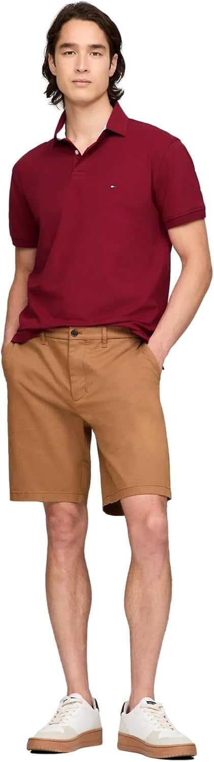 Tommy Hilfiger Regular Fit Solid Color Short Sleeve Stretch Pique Polo Shirt