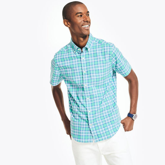 Nautica Sustainably  Crafted Plaid Short Sleeve Shirt
