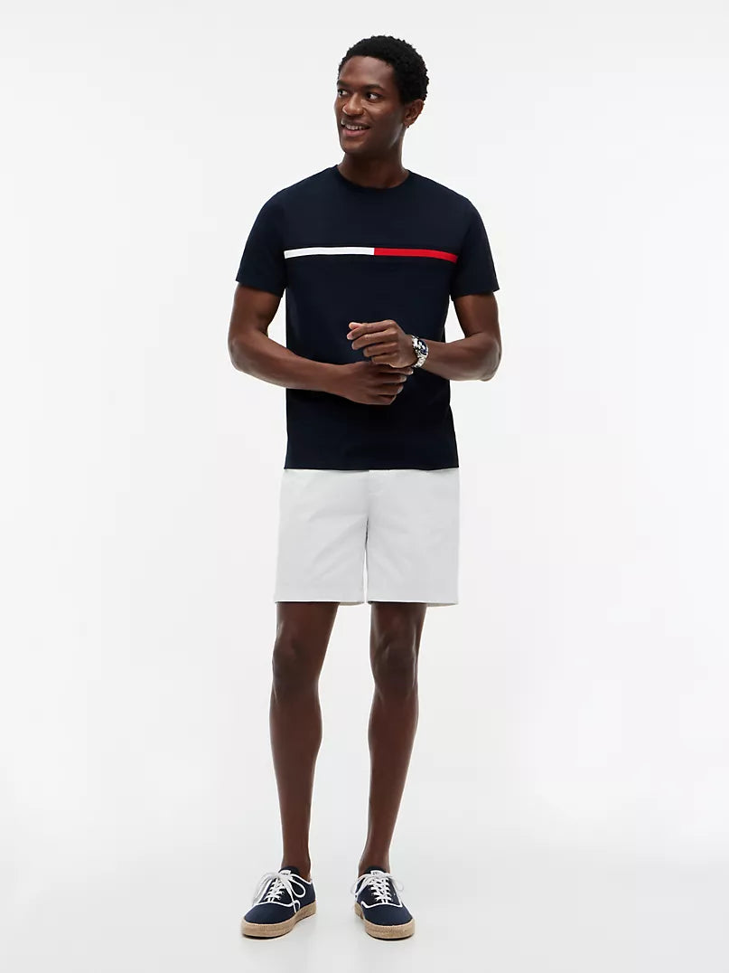 Tommy Hilfiger-Embroidered Flag Logo T-Shirt