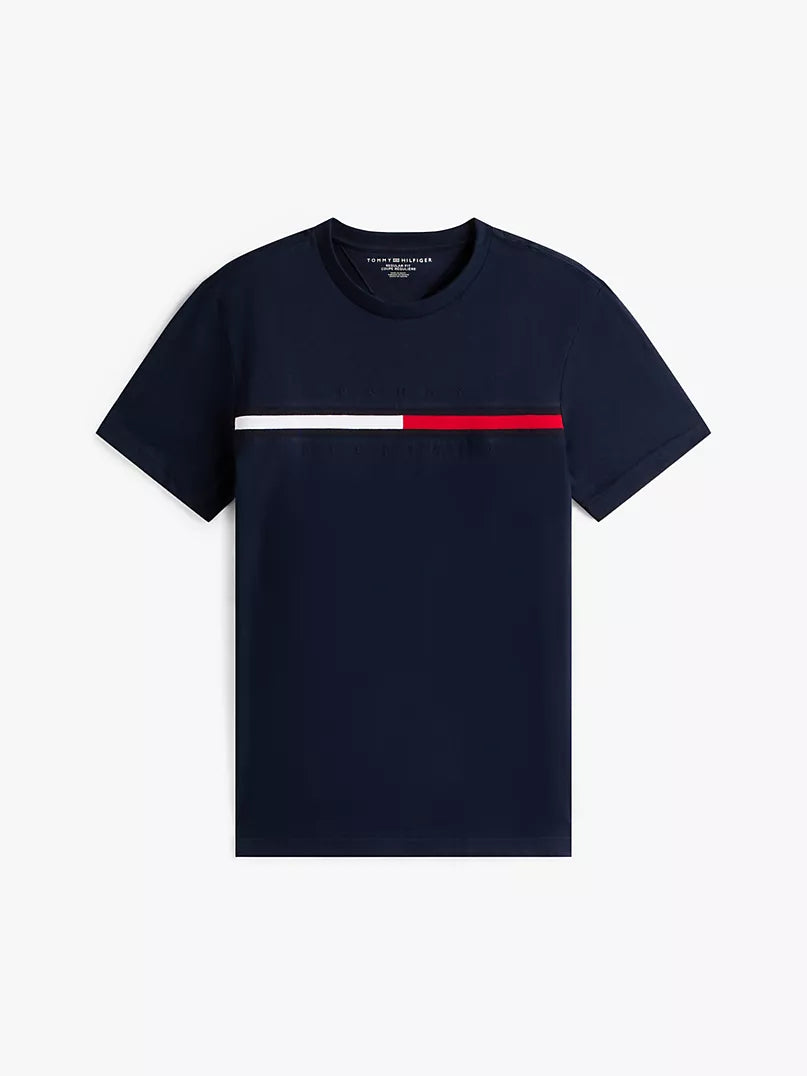Tommy Hilfiger-Embroidered Flag Logo T-Shirt