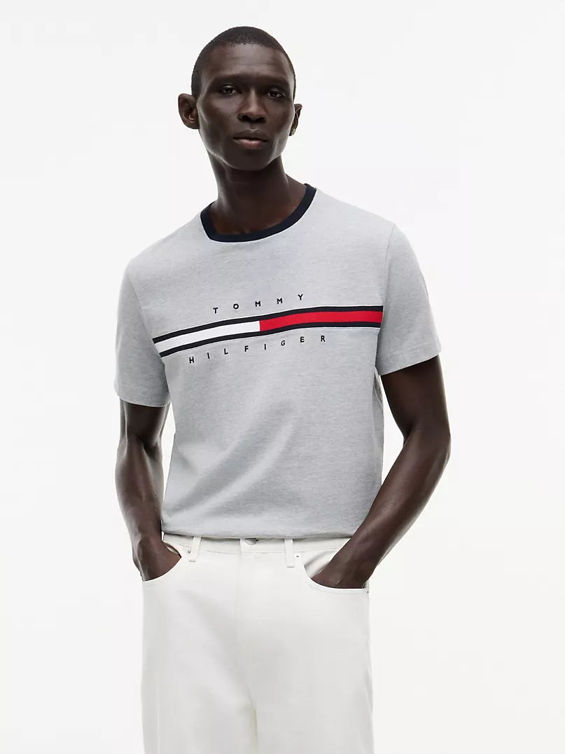 Tommy Hilfiger-Embroidered Flag Logo T-Shirt
