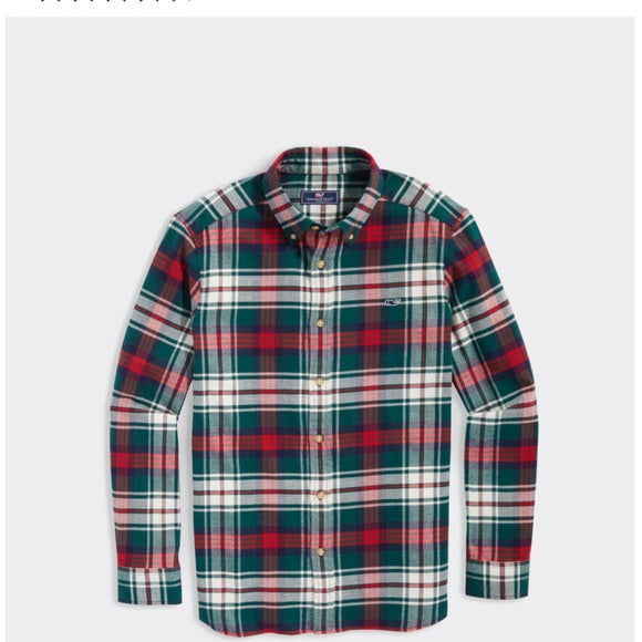 Vineyard Vines toddler boys stretch holiday flannel button up