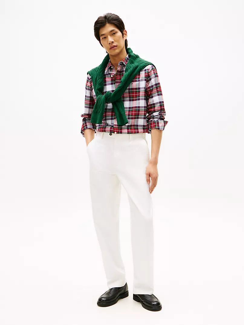Tommy Hilfiger-Regular Fit Plaid Stretch Oxford Shirt