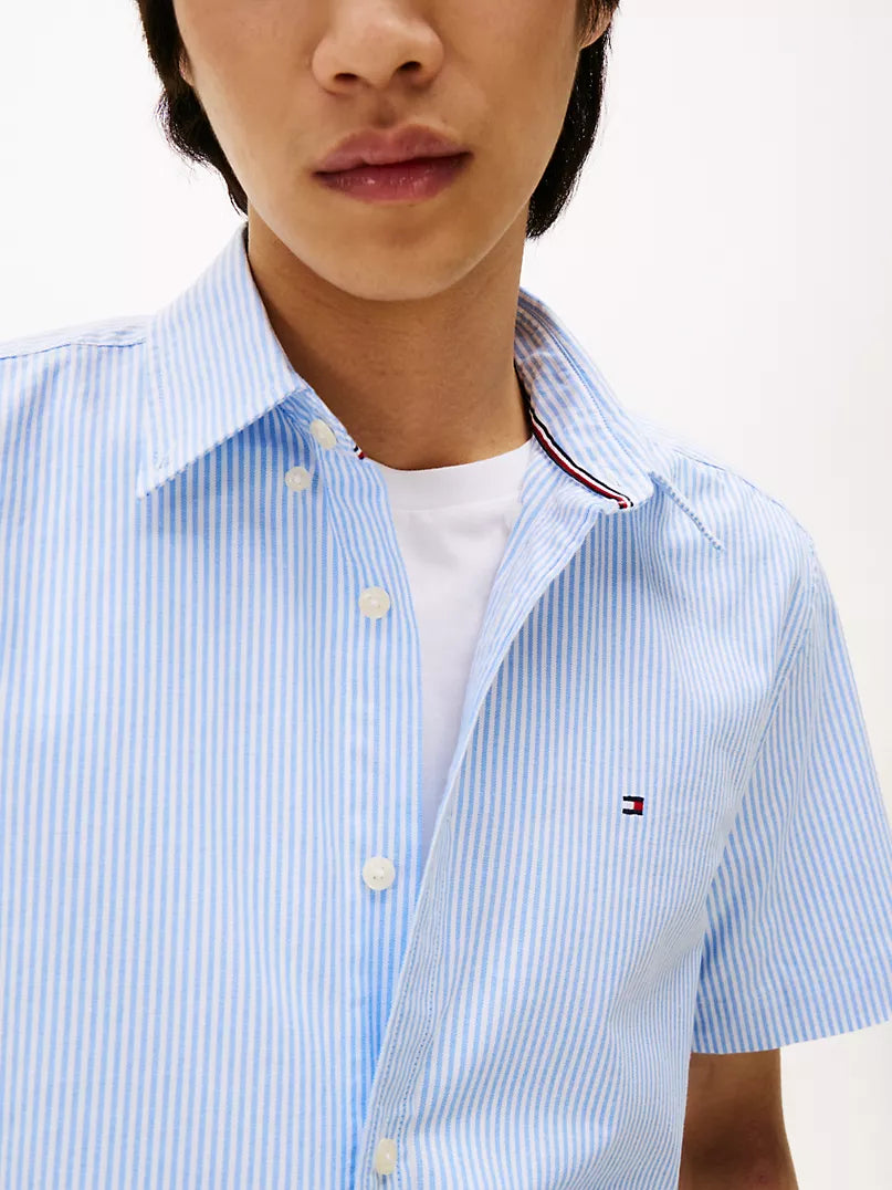 Tommy Hilfiger-Short-Sleeve Stripe Oxford Shirt