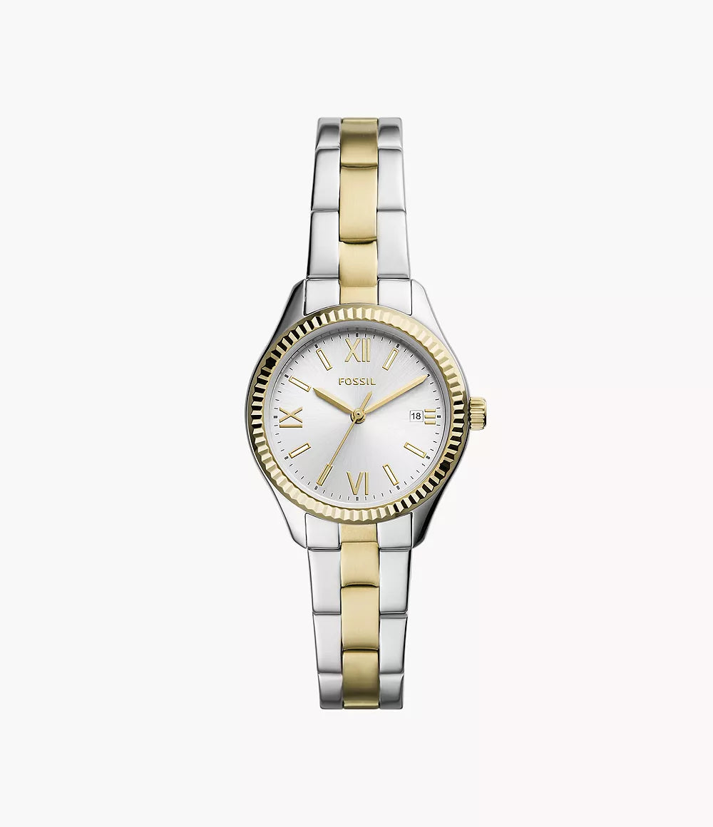 Fossil Rye Three-Hand Date Two-Tone Stainless Steel Watch