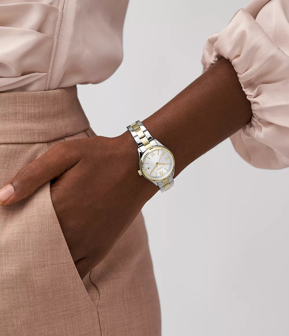 Fossil Rye Three-Hand Date Two-Tone Stainless Steel Watch