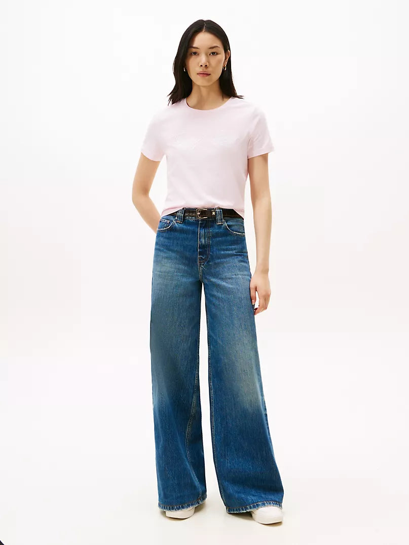 Tommy Hilfiger-Embroidered Signature Crewneck T-Shirt