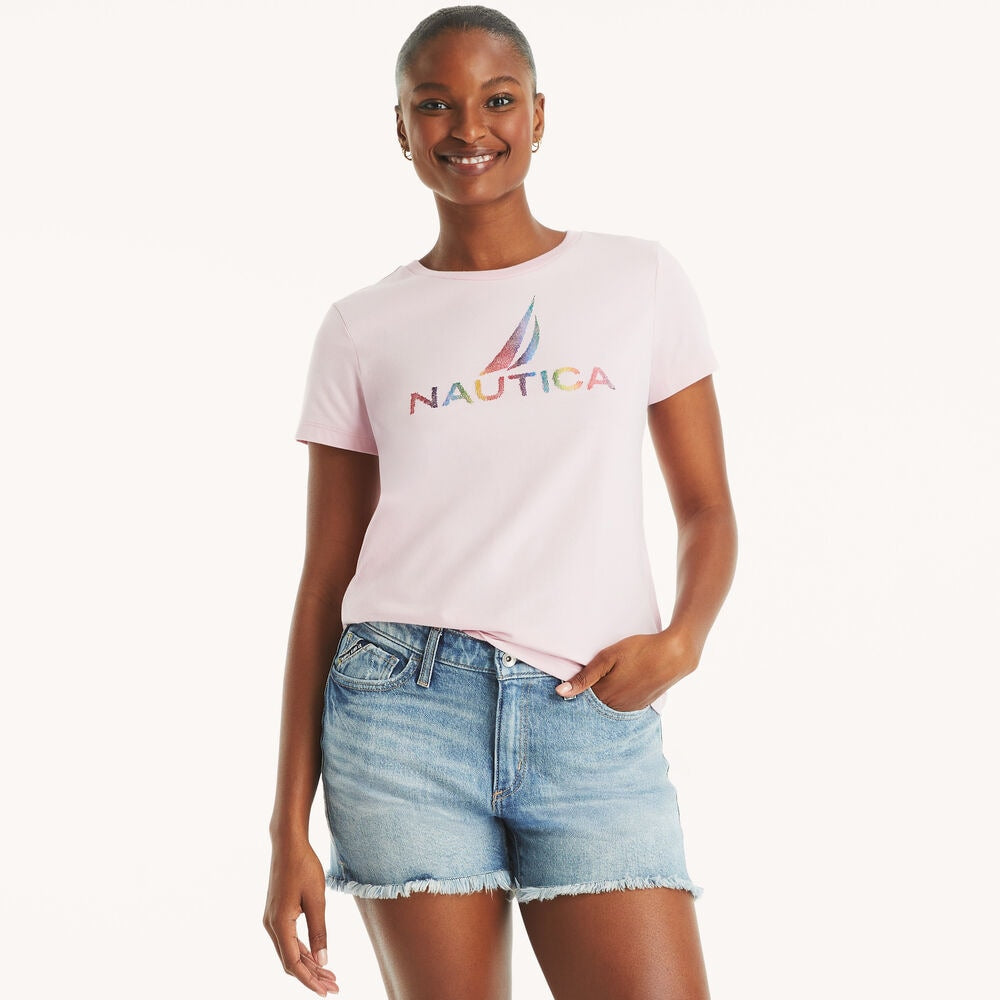 Náutica-metallic logo graphic t-shirt