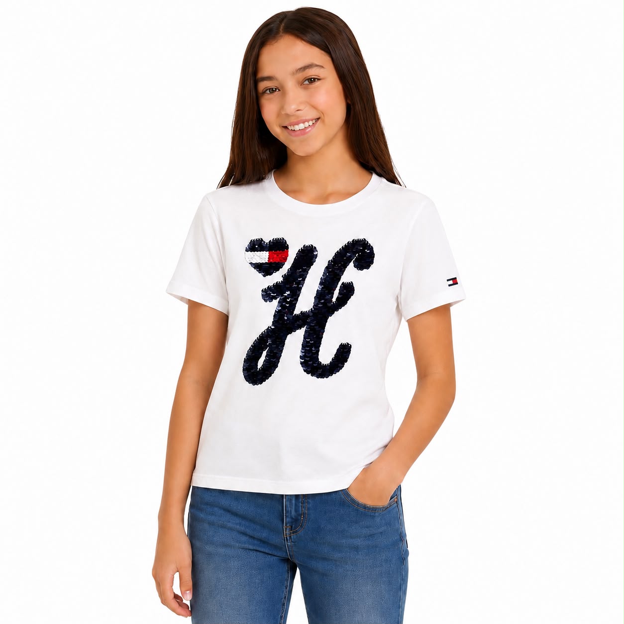 Tommy Hilfiger Kids' Sequin Logo T-Shirt