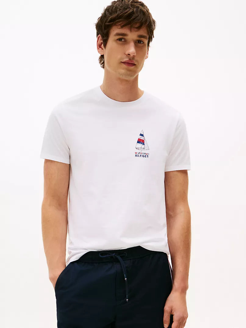 Tommy Hilfiger-Hilfiger Sailboat Logo T-Shirt