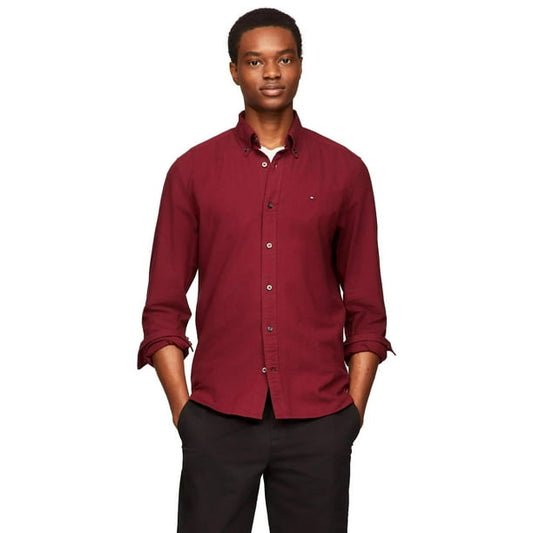 Tommy Hilfiger-Camisa Tommy Hilfiger Oxford de manga larga con botones para hombre