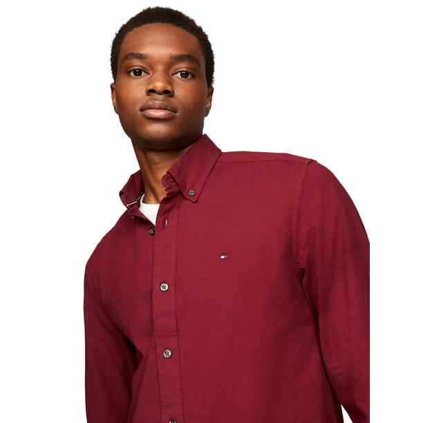 Tommy Hilfiger-Camisa Tommy Hilfiger Oxford de manga larga con botones para hombre