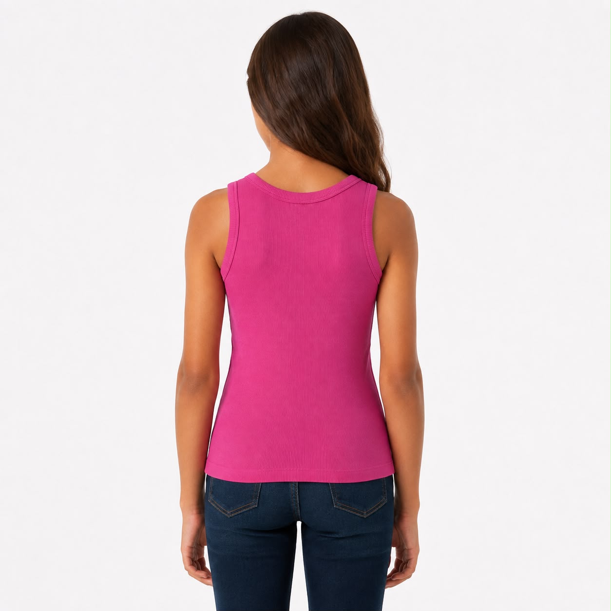 Gap Vibrant fuchsia pink ribbed tank top girl
