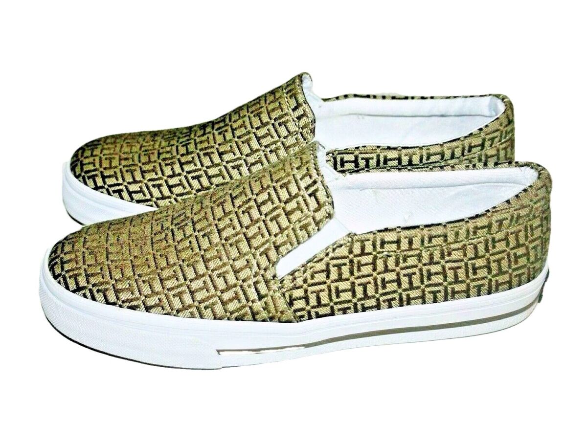 Tommy Hilfiger Gold Lebriz Slip-On Loafers Shoes