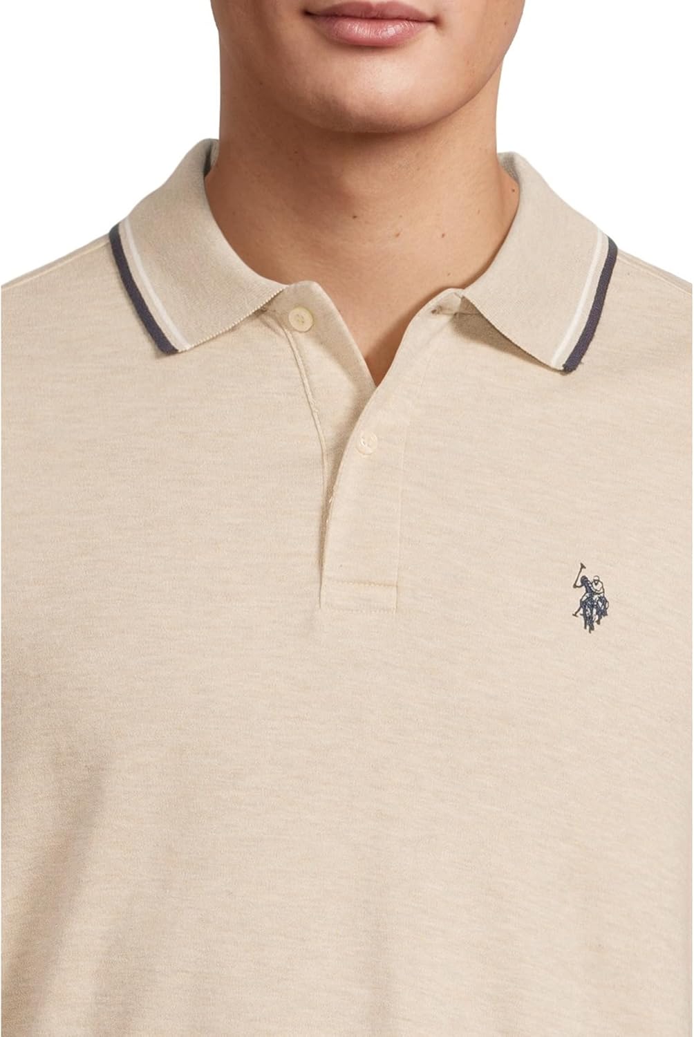 U.S. POLO ASSN. Men's Slim Fit Tipped Interlock Knit Polo