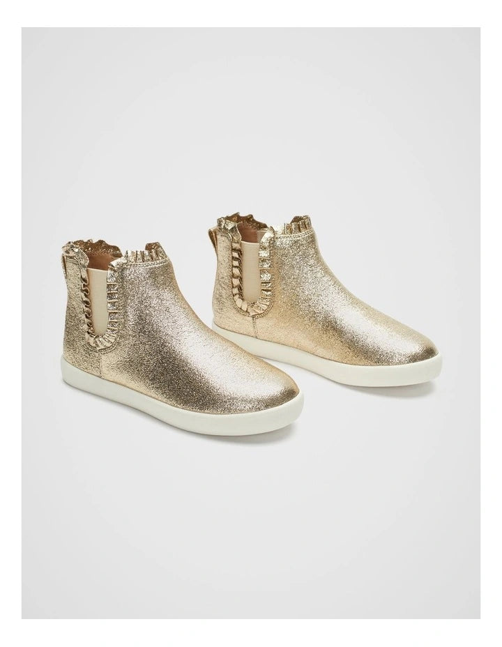 Self Esteem Frill Foil Mason Boot in Gold