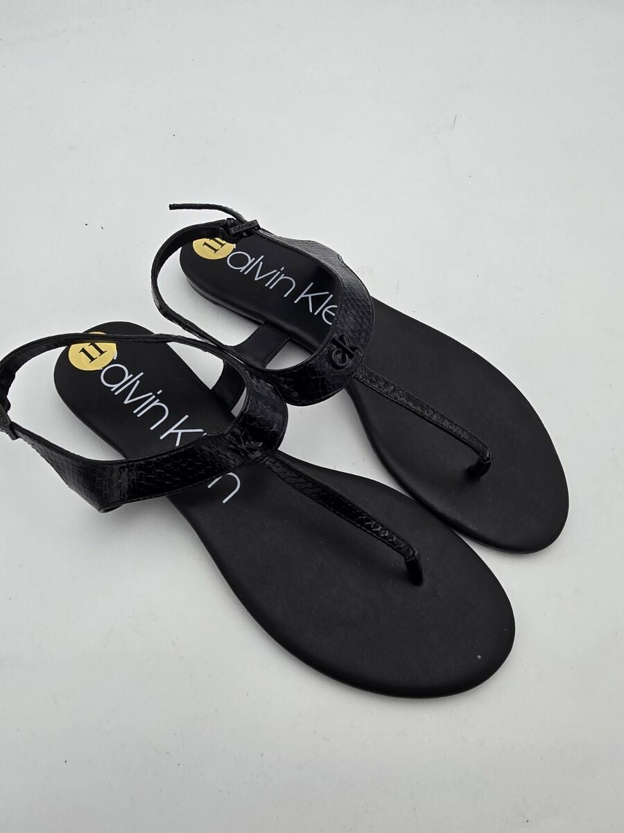 Calvin Klein Women's Leather Flat Sandals