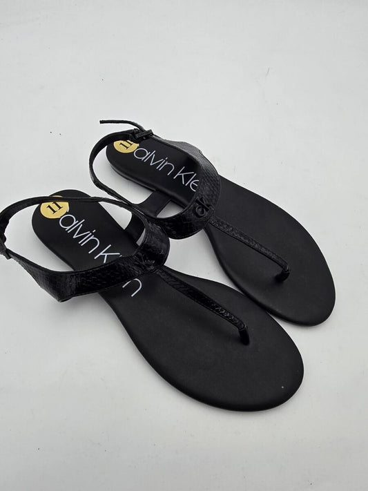 Calvin Klein Women's Leather Flat Sandals