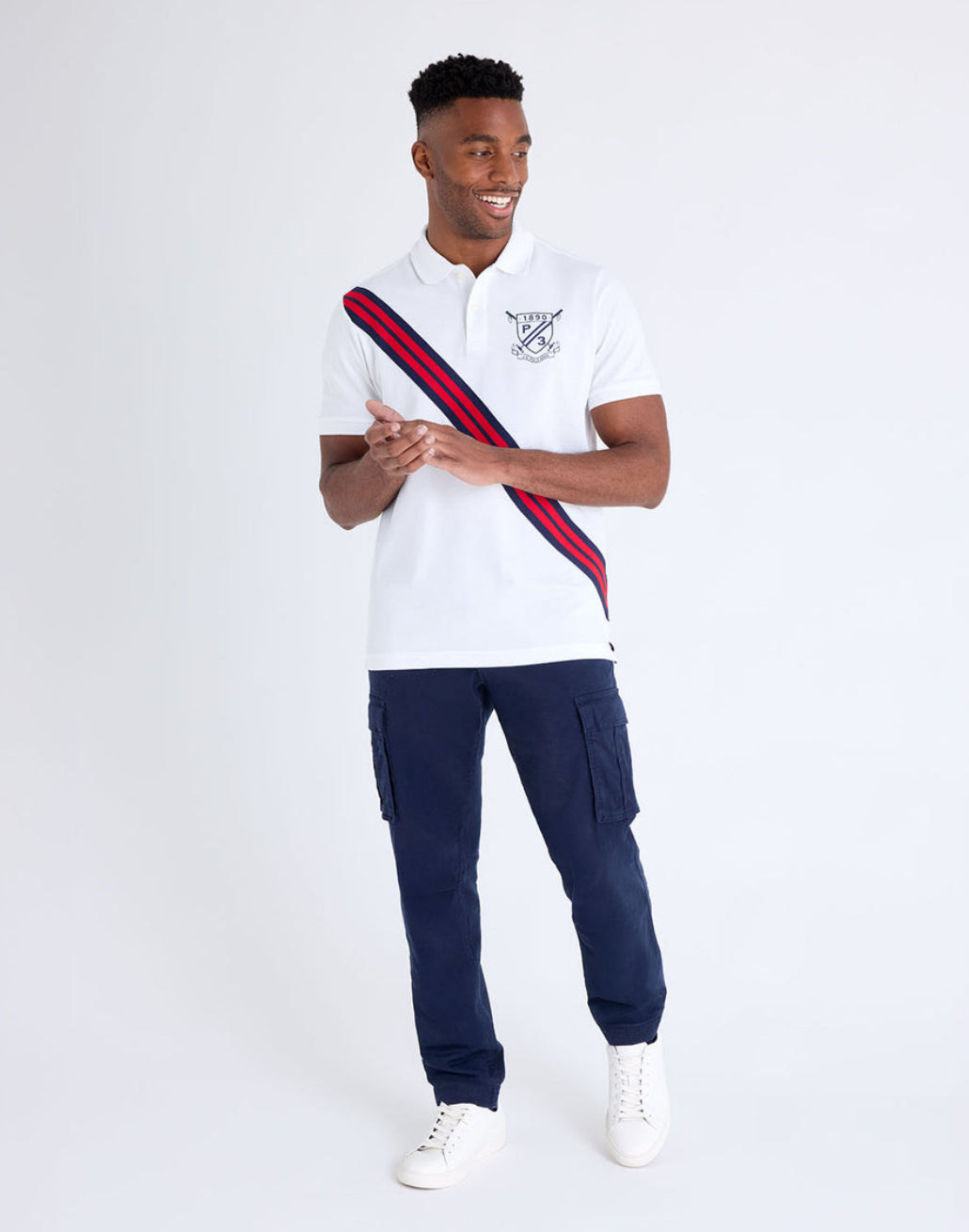U.S Polo Rib knit sash crest pique polo shirt Men’s