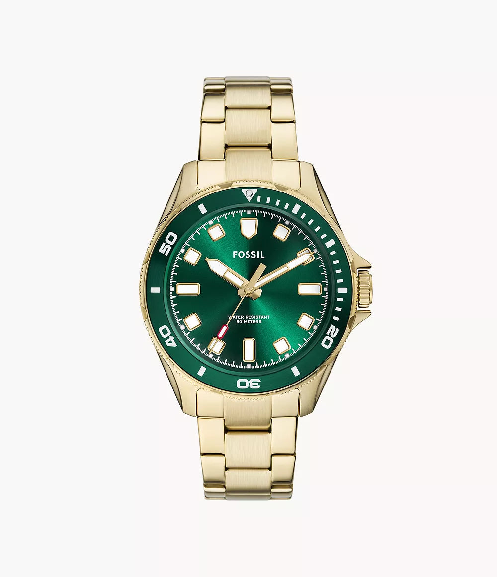 Fossil Dalton Three-Hand Gold-Tone Stainless Steel Watch