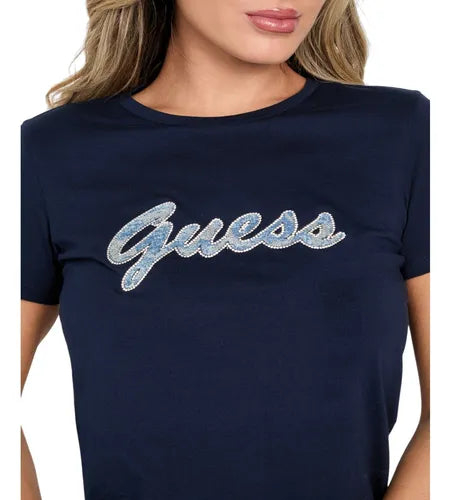 Guess Rhinestone Logo Henley t-shirt Women’s