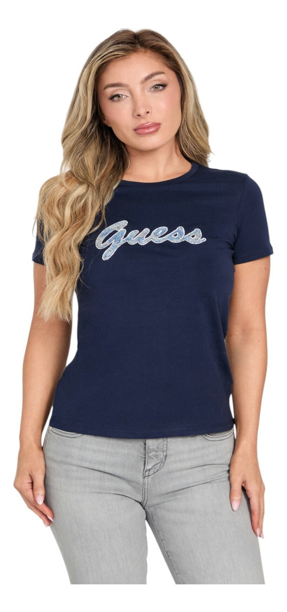Guess Rhinestone Logo Henley t-shirt Women’s