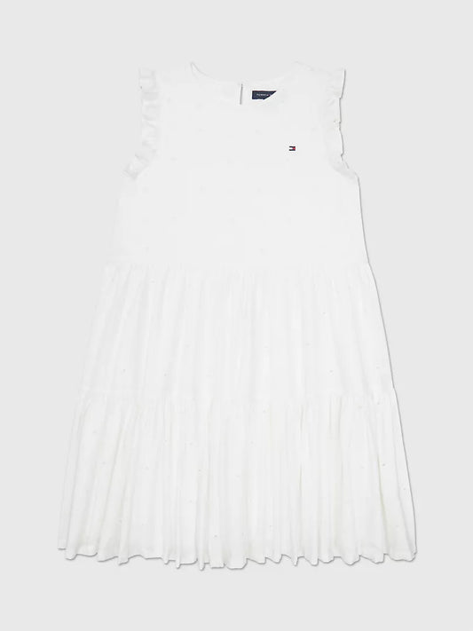 Tommy Hilfiger ids' Sleeveless Embroidered Tiered Dress