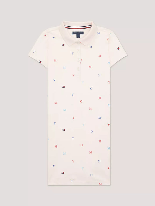Tommy Hilfiger ids' Allover Embroidered Polo Dress