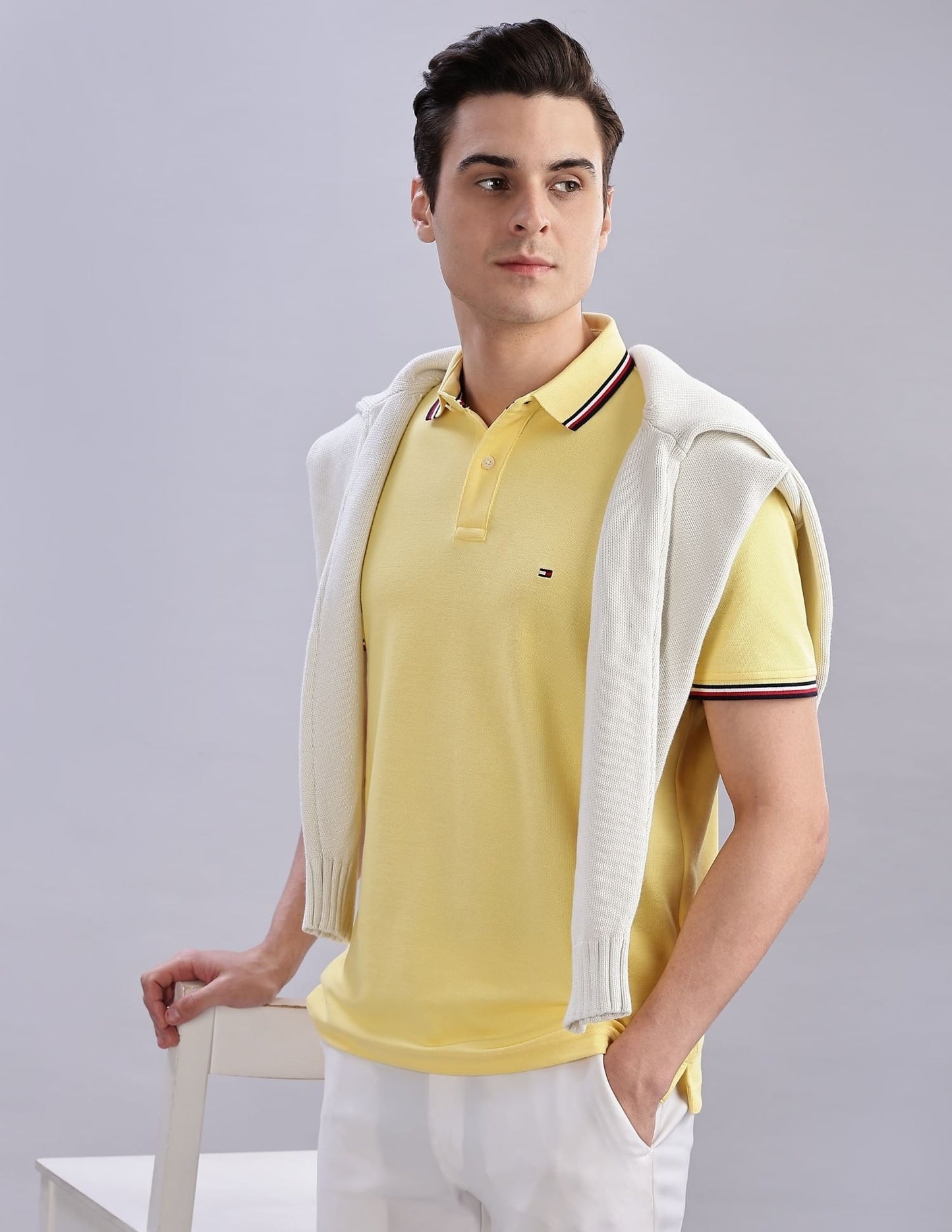 Tommy Hilfiger Solid Regular Fit Cotton Polo