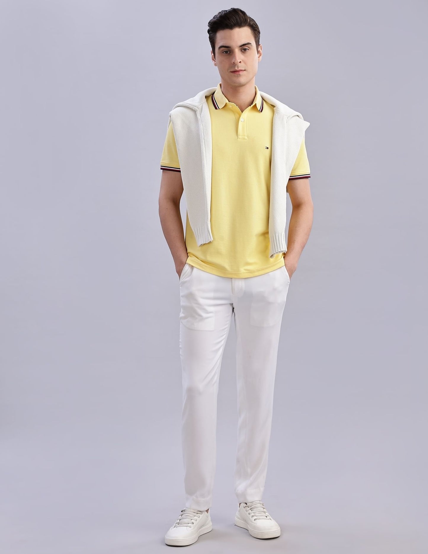 Tommy Hilfiger Solid Regular Fit Cotton Polo