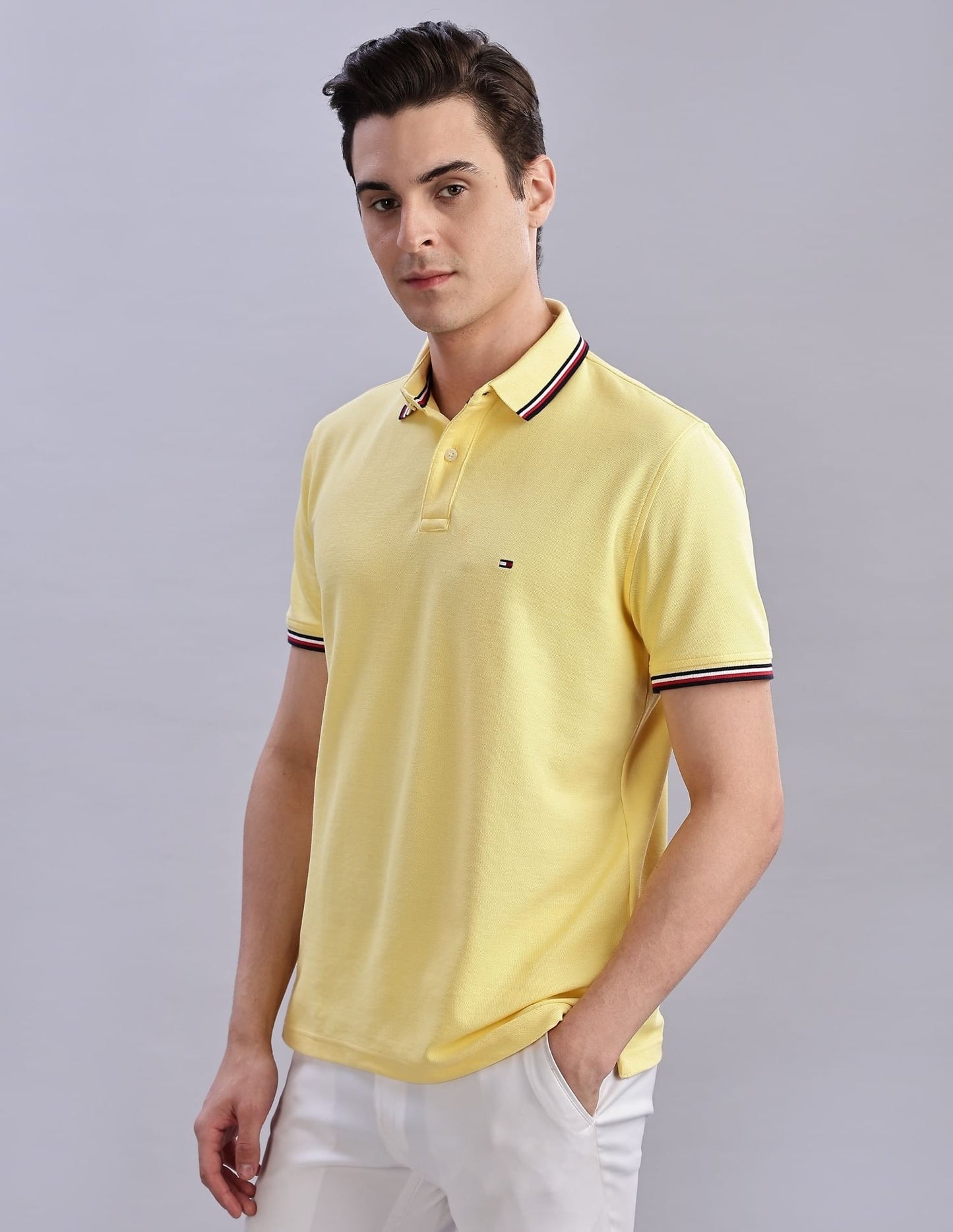Tommy Hilfiger Solid Regular Fit Cotton Polo