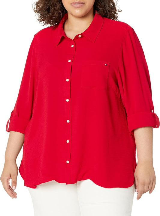 Tommy Hilfiger Women's Point-Collar Blouse