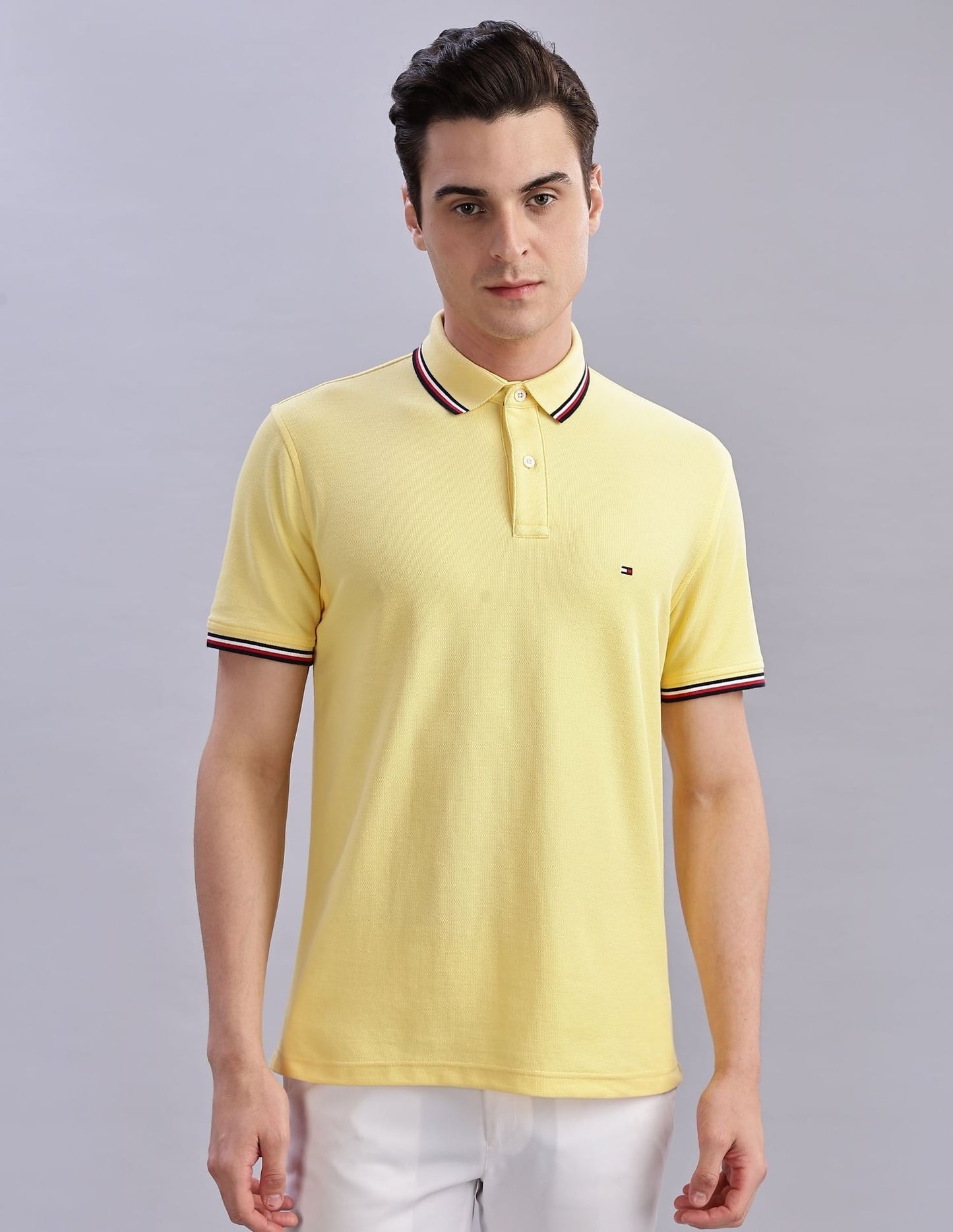 Tommy Hilfiger Solid Regular Fit Cotton Polo