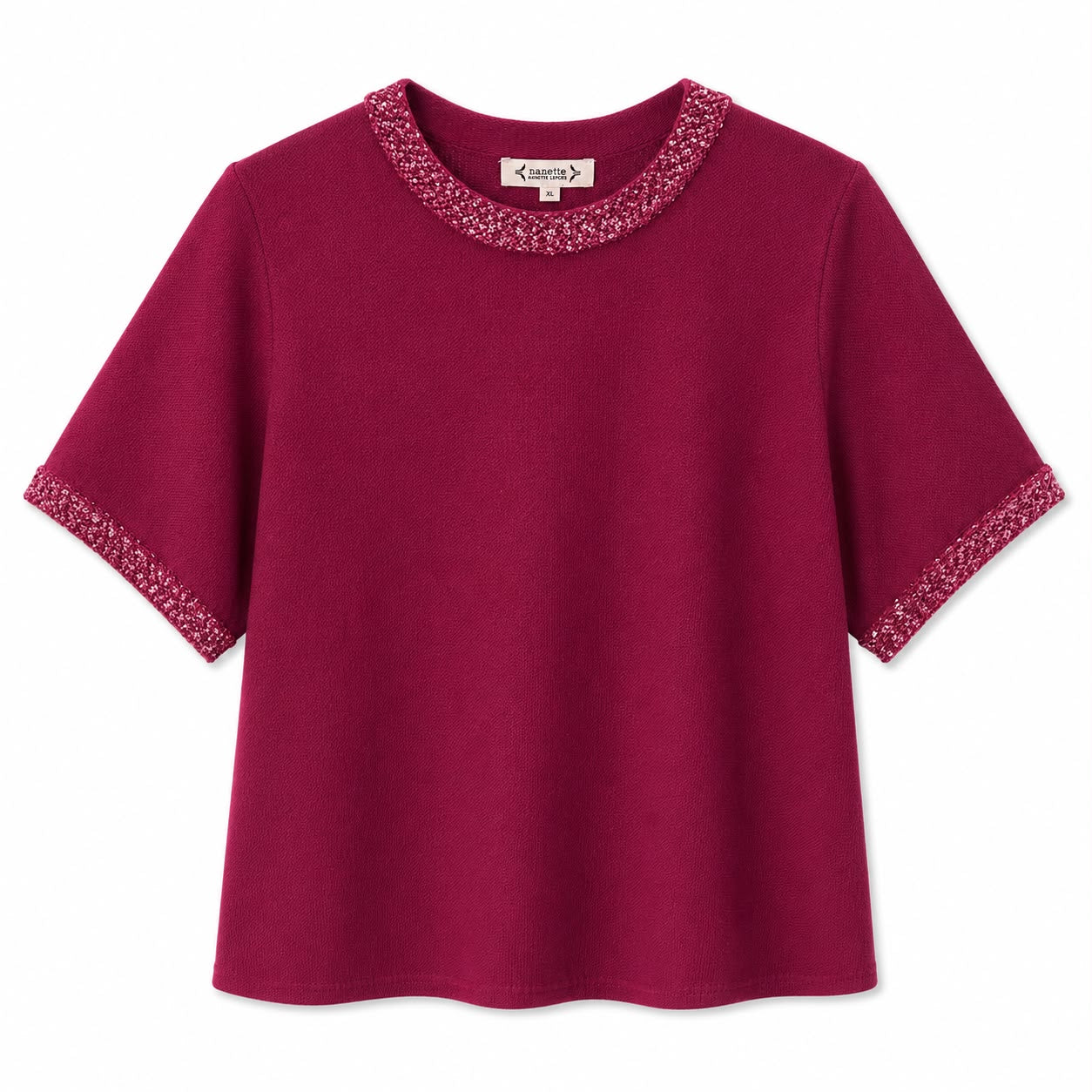 Nanette Lepore short sleeve sweater in wine color