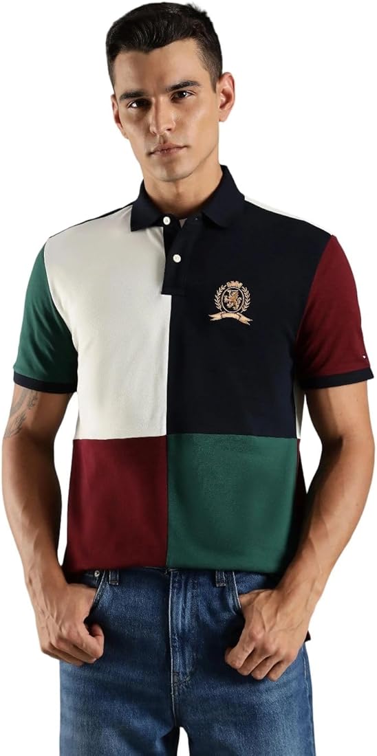 Tommy Hilfiger Colorblock Regular Fit Cotton Polo T-Shirt