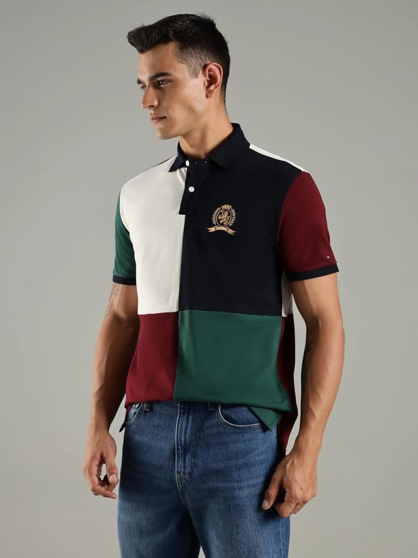 Tommy Hilfiger Colorblock Regular Fit Cotton Polo T-Shirt