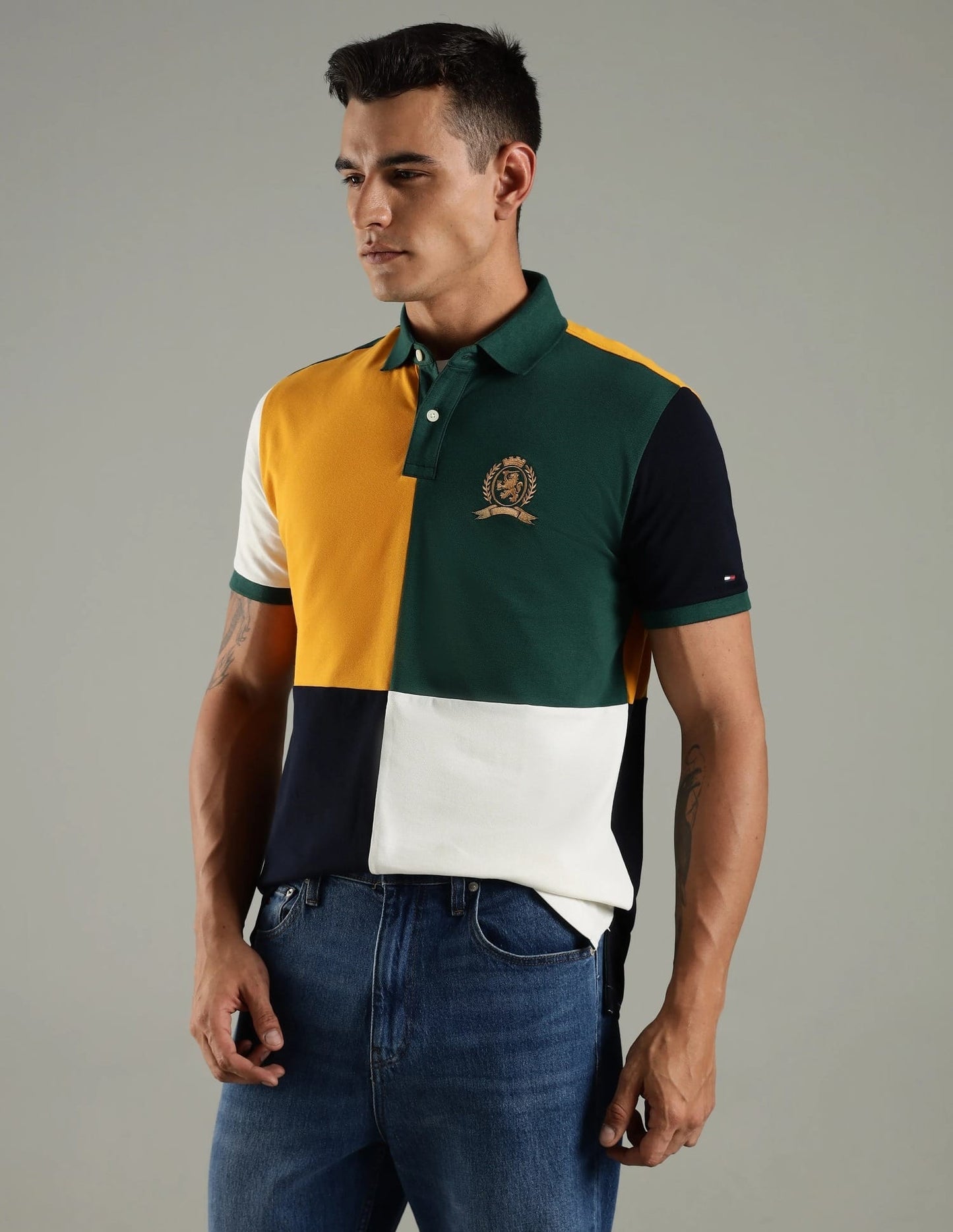 Tommy Hilfiger colorblock Regular Fit Cotton Polo T-Shirt