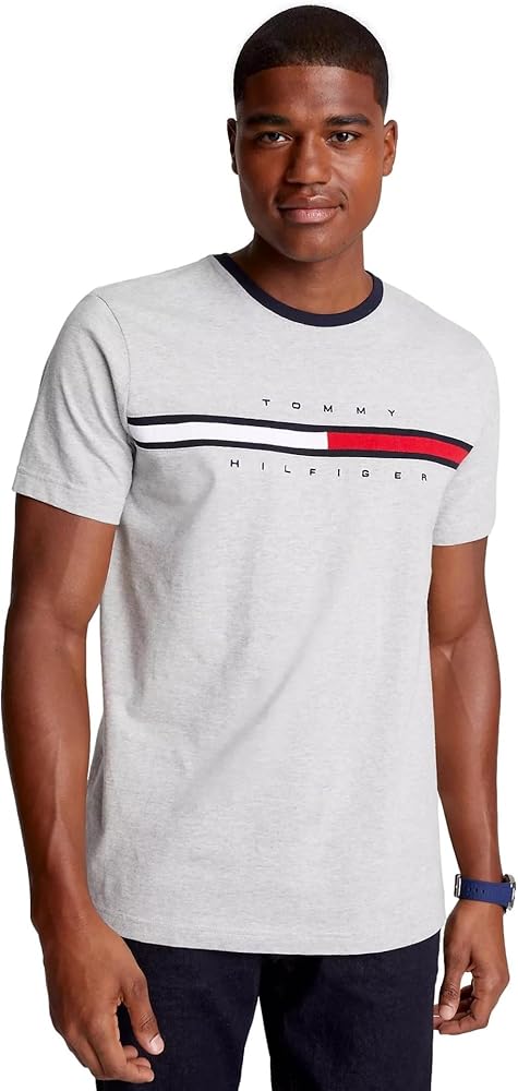 Tommy Hilfiger Men's Regular Fit Flag Embroidered Round Neck T-Shirt