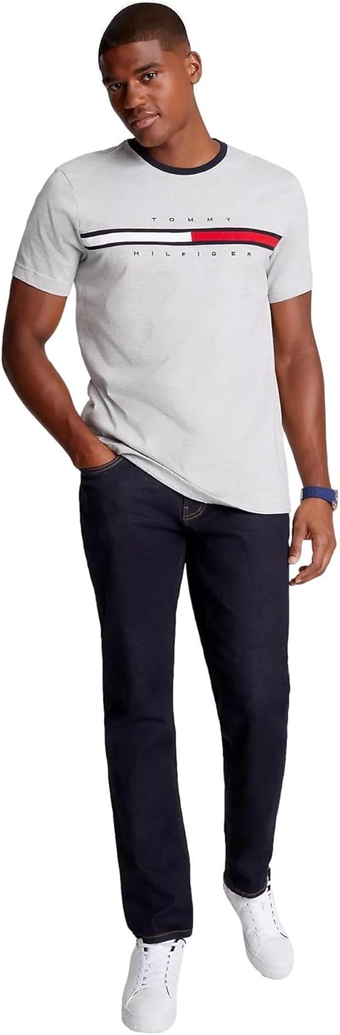 Tommy Hilfiger Men's Regular Fit Flag Embroidered Round Neck T-Shirt